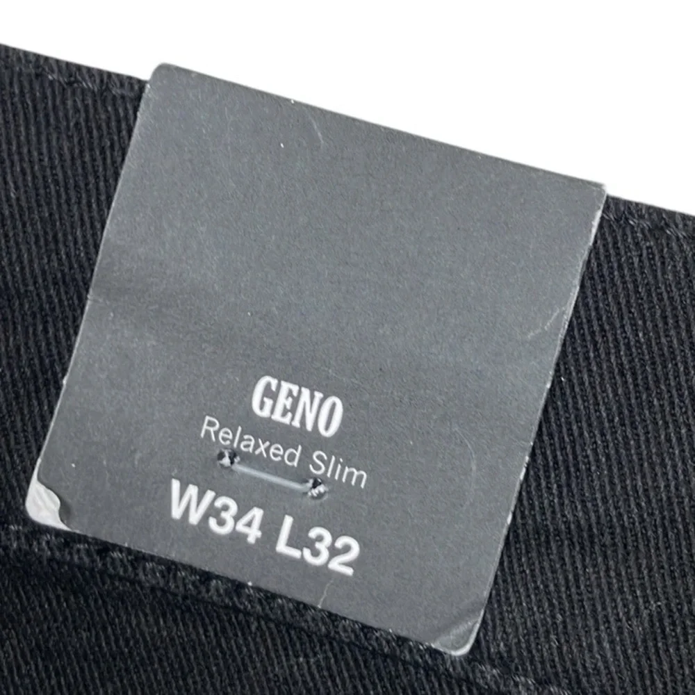 True Religion Geno No Flap 35x31 Black Jeans Relaxed Slim Men's NWT